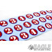 Red Background White Number Meatball Sticker (30)-CR062