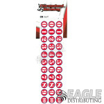 Red Background White Number Meatball Sticker (30)-CR062