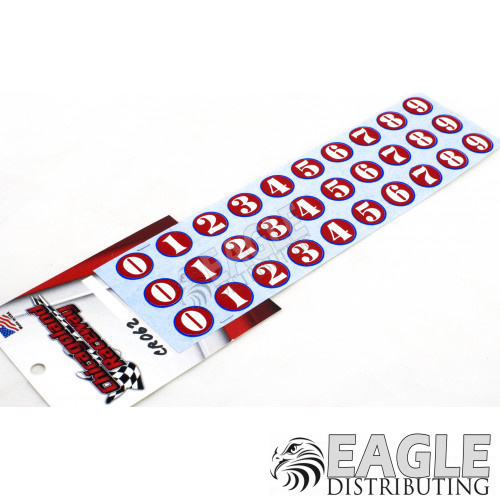 Red Background White Number Meatball Sticker (30)