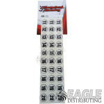 Race Number Stickers White Circle with Black Numbers and Black Outline 11-20-CR122