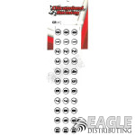 Mini Race Numbers White Circle Black Number 0-10-CR151