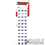 Blue Number w/Red Outline White Meatball Background 0-10-CR161