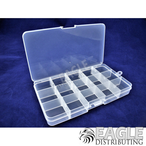 Clear Plastic Box w/15 configurable sections-DE215