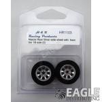 1/8 x 27mm x 18mm Silver Nascar Rear Wheels w/Nat. Foam Tires