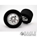 1/8 x 27mm x 18mm Silver Nascar Rear Wheels w/Nat. Foam Tires-HR1103