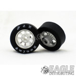 1/8 x 27mm x 12mm Silver Nascar Front Wheels w/Silicone Tires