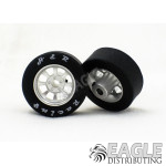 1/8 x 27mm x 12mm Silver Nascar Front Wheels w/Silicone Tires-HR1106