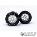1/8 x 27mm x 18mm Silver Nascar Rear Wheels w/Rubber Tires-HR1107