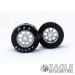 1/8 x 27mm x 18mm Silver Nascar Rear Wheels w/Rubber Tires-HR1107