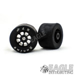 1/8 x 27mm x 18mm Black Nascar Rear Wheels w/Rubber Tires