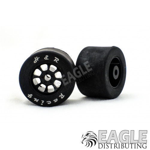 1/8 x 27mm x 18mm Black Nascar Rear Wheels w/Rubber Tires-HR1111