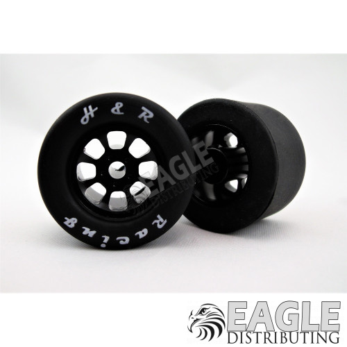 1/8 x 27mm x 18mm Black Nascar Rear Wheels w/Silicone Tires-HR1112