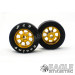 1/8 x 27mm x 12mm Gold Nascar Front Wheels w/Rubber Tires-HR1113