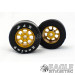 1/8 x 27mm x 18mm Gold Nascar Rear Wheels w/Rubber Tires-HR1115