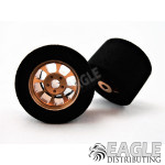 1/8 x 27mm x 18mm Gold Nascar Rear Wheels w/Foam Tires