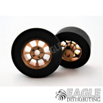 1/8 x 27mm x 12mm Gold Nascar Front Wheels w/Foam Tires-HR1131