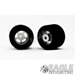 1/8 x 27mm x 18mm Silver 5-Slot Rear Wheels w/Foam Tires