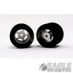 1/8 x 27mm x 18mm Silver 5-Slot Rear Wheels w/Nat. Foam Tires