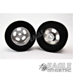 1/8 x 27mm x 21mm Silver 5-Slot Rear Wheels w/Foam Tires