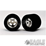 1/8 x 27mm x 21mm Silver 5-Slot Rear Wheels w/Nat. Foam Tires