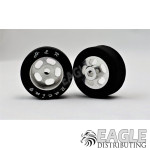 1/8 x 27mm x 12mm Silver 5-Slot Front Wheels w/Rubber Tires-HR1301