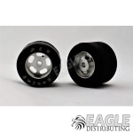 1/8 x 27mm x 18mm Silver 5-Slot Rear Wheels w/Rubber Tires