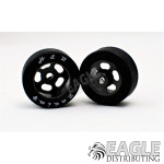 1/8 x 27mm x 12mm Black 5-Slot Front Wheels w/Rubber Tires-HR1305