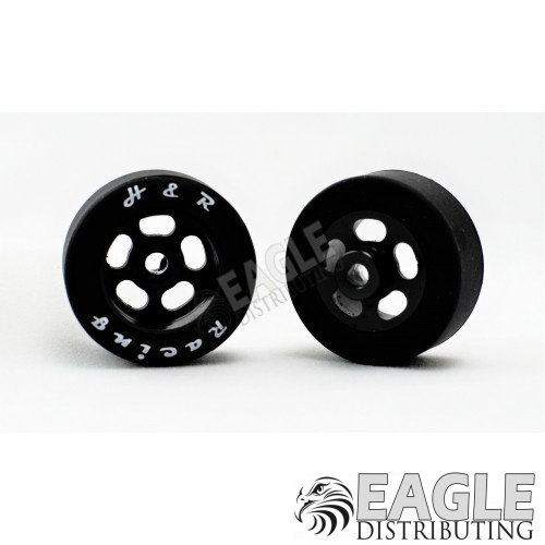 1/8 x 27mm x 12mm Black 5-Slot Front Wheels w/Silicone Tires-HR1306