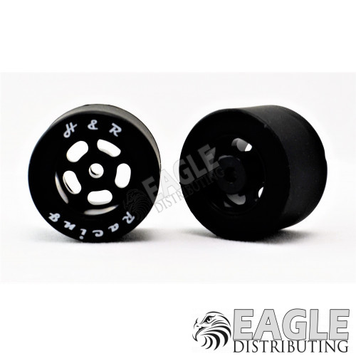 1/8 x 27mm x 18mm Black 5-Slot Rear Wheels w/Silicone Tires-HR1308