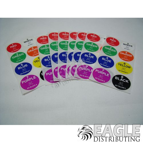 Lane Rotation Stickers, 8 Colors, 8 Sheets