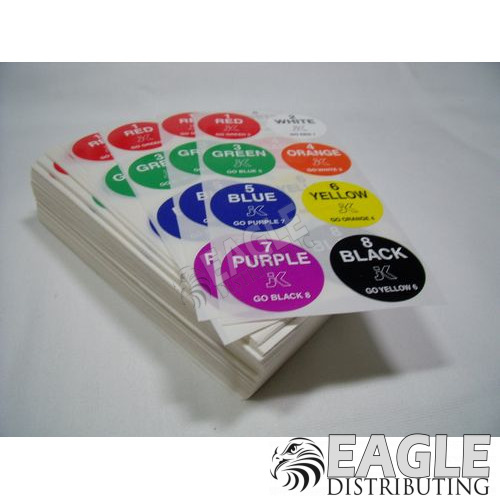 Lane Rotation Stickers Bulk Pack, 8 Colors, 200 Sheets