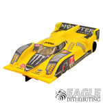 1:24 Scale RTR, 4" Cheetah 21 Chassis, Hawk 7, 64 Pitch, LMP, Lola B12 Custom Body, Yellow Monster Energy #7 Livery