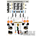 4in Ferrari F1 98 Decals number 3 or 4 Sticker Sheet-JK2151ST