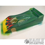 4" Mercedes CLR GT1 Body, Painted w/Flames, .010"