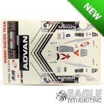 4" Dome Advan #9 Livery Sticker Sheet Designed for B102 Body