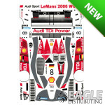 4" Audi R10 TDI #8 Livery Sticker Sheet Designed for B110 Body