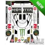 4" Lola B12 Monster Energy White #7 Livery Sticker Sheet Designed for B114 Body