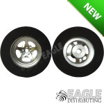 1-1/16"D 0.500"W 0.620"TW 3/32"A 5-Spoke 3D Rear Drag Wheel, Silver (pr)