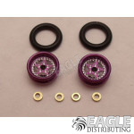 .050 x 3/8 x 1/16 Purple Star Wheelie Wheel Kit