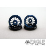 .050 x 3/8 x 1/16 Blue Turbine Wheelie Wheel Kit
