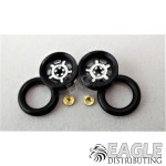 .050 x 3/8 x 1/16 Black Daytona Wheelie Wheel Kit