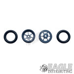 .050 x 3/8 x 1/16 Gunmetal Roadster Wheelie Wheel Kit