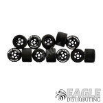 1/8 x 3/4 x .500 Black Daytona Front Wheels w/Hard Rubber Tires