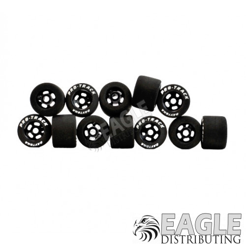 1/8 x 3/4 x .500 Black Daytona Front Wheels w/Hard Rubber Tires-PRO261BL