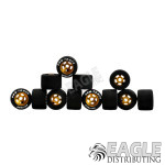 1/8 x 3/4 x .500 Gold Daytona Front Wheels w/Hard Rubber Tires-PRO261G