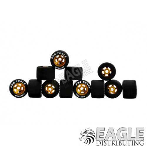 1/8 x 3/4 x .500 Gold Daytona Front Wheels w/Hard Rubber Tires-PRO261G