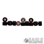 1/8 x 3/4 x .500 Red Daytona Front Wheels w/Hard Rubber Tires