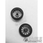 3/4 x .250 Black Turbine Drag Front Wheels with Foam Tires