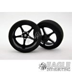 3/4 x .250 Black Pro Star Drag Front Wheels with Foam Tires