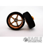 3/4 x .250 Gold Pro Star Drag Front Wheels with Foam Tires
